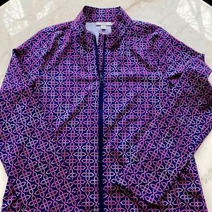 Lightweight zip up jacket in navy and pink by Croft & Barrow